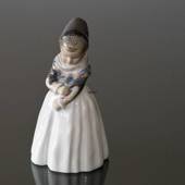 Amager Girl, Girl in regional costume looking shy, Royal Copenhagen figurin...