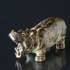 Hippopotamus roaring with mouth wide open, Royal Copenhagen stoneware figurine | No. R20239 | DPH Trading