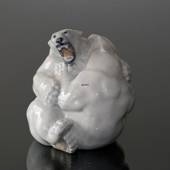 Polar bears fighting in an equal match, Royal Copenhagen figurine No. 2317