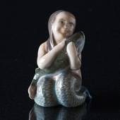 Mermaid holding fish lovingly, Royal Copenhagen figurine