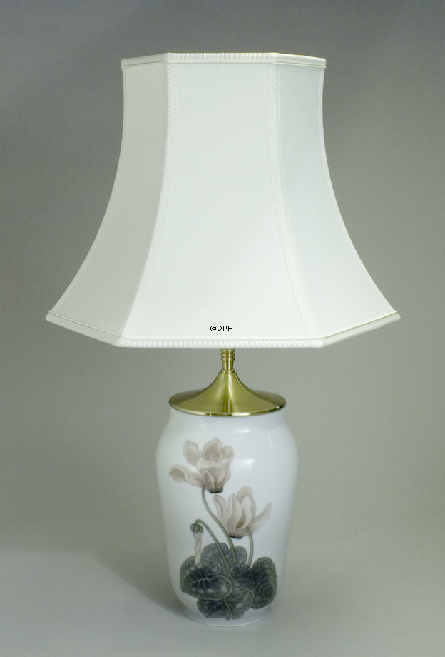 Table lamp w/flower, Royal Copenhagen no. 2635-1217