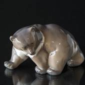 Brown Bear, walking while looking to the side, Royal Copenhagen figurine No...