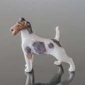 Wire-haired terrier standing at attention, Royal Copenhagen dog figurine No...