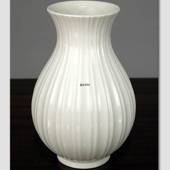 White fluted vase, produceret by Royal Copenhagen