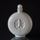 White perfume bottle with stopper and angel Royal Copenhagen No. 4010