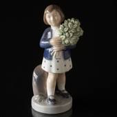 Girl with flower bouquet, May, Royal Copenhagen monthly figurine