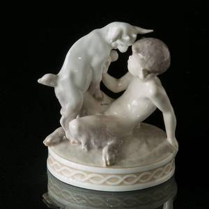 Faun with goat, Royal Copenhagen figurine Rare No. 498 | No. R498-S | DPH Trading