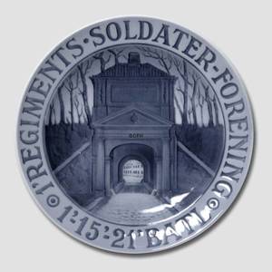 1920 Royal Copenhagen Memorial plate, I REGIMENTS SOLDATER FORENING I. 15. 
21. BATL. | Year 1920 | No. RNR196 | Alt. no. 196 | DPH Trading