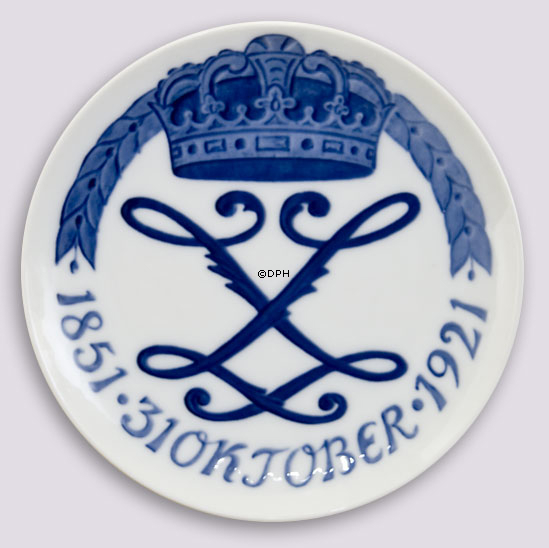 1851-1921 Royal Copenhagen Memorial plate , Queen Louise´s 70th birthday