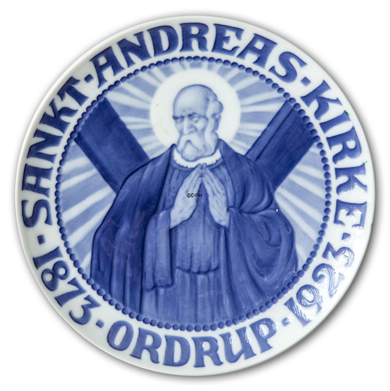 1923 Royal Copenhagen Memorial plate, SANKT ANDREAS KIRKE ORDRUP 
1873-1923