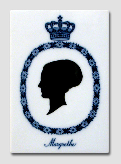 Royal Copenhagen Tile with Silhouette of Queen Margrethe