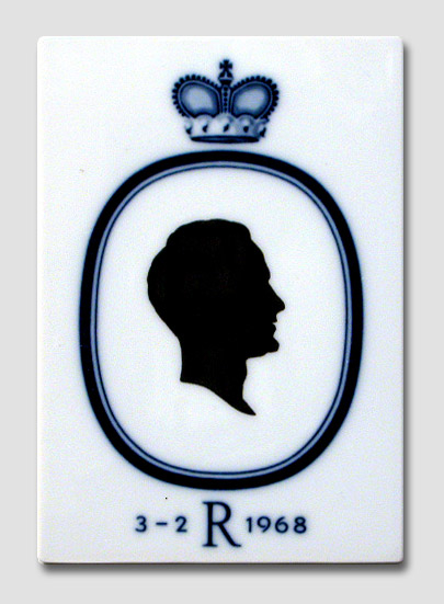 Royal Copenhagen Tile with Silhouette of Prince Richard