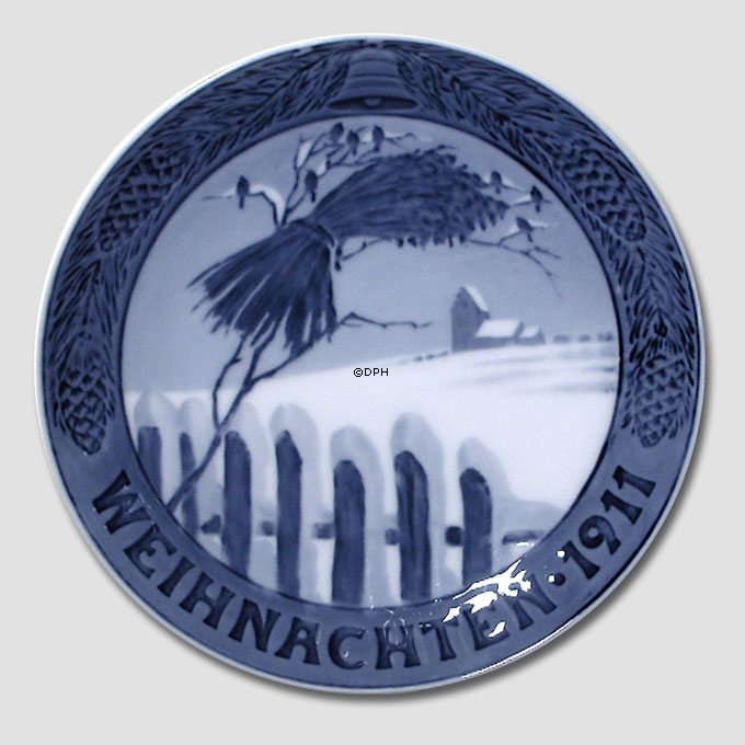 1911 Christmas plate with German text