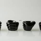 Egg cup, "hand" set of 4 pcs. black