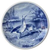 1981 Tove Svendsen, Hunting plate, Grey Lag Geese