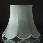 Octagonal lampshade with curves height 18 cm, light green coloured silk fab...