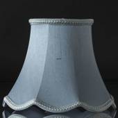 Octagonal lampshade with curves height 22 cm, light blue silk fabric