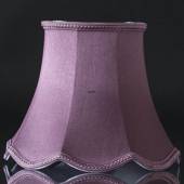 Octagonal lampshade with curves height 24 cm, purple/dark rose coloured sil...