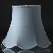 Octagonal lampshade with curves height 32 cm, light blue silk fabric