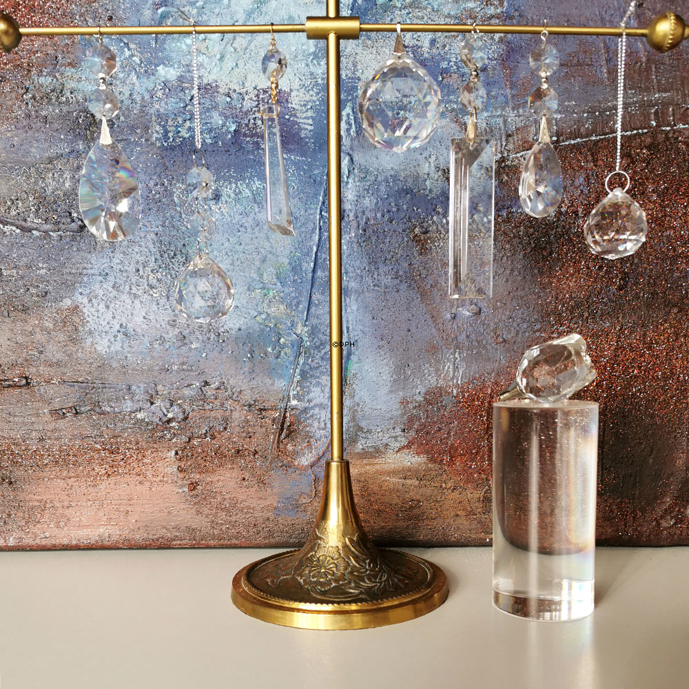 Crystal Drop, oblong, silver