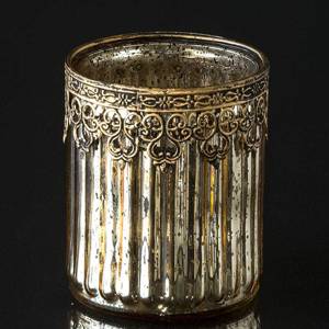 Tealightholder in moroccan style gilded and metal | No. WU1021 | DPH Trading