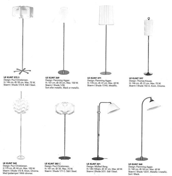Le Klint Overview of Floor Lamps