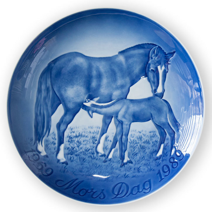 Bing & Groendahl Mother's Day anniversary plate 1989 with horse and foal