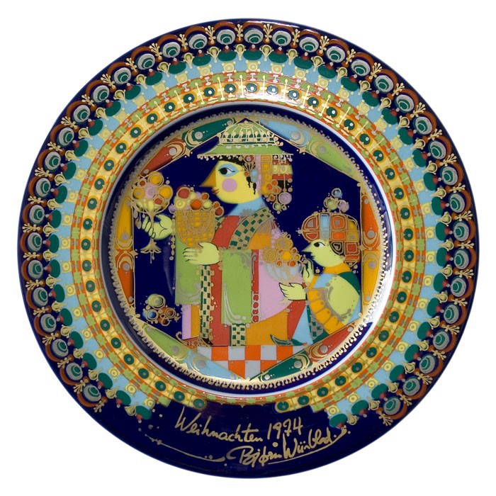 Bjoern Wiinblad porcelain Christmas plate 1974 produced by Rosenthal