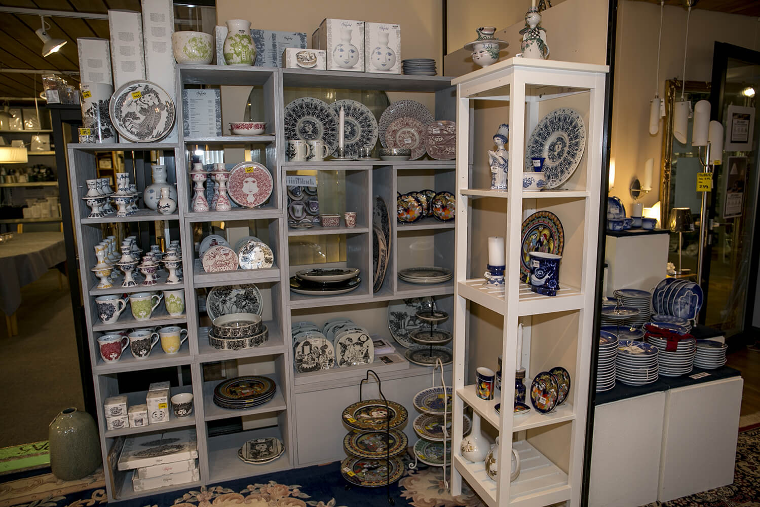 Bjorn Wiinblad exhibition with vases, dishes and plates