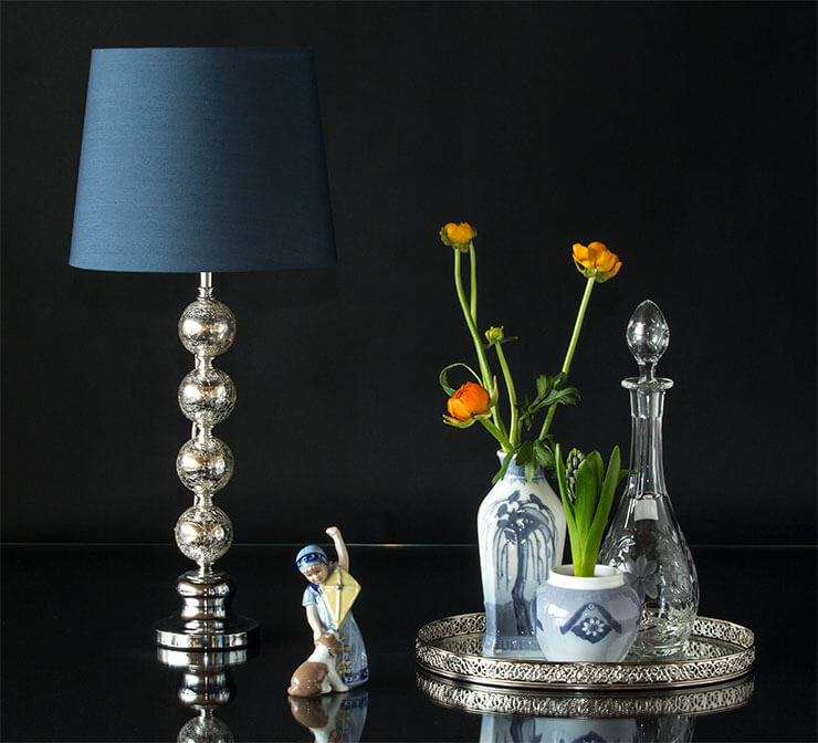 Royal Copenhagen B&G Christmas and Easter vase with Else figurine, table lamp and mirror tray