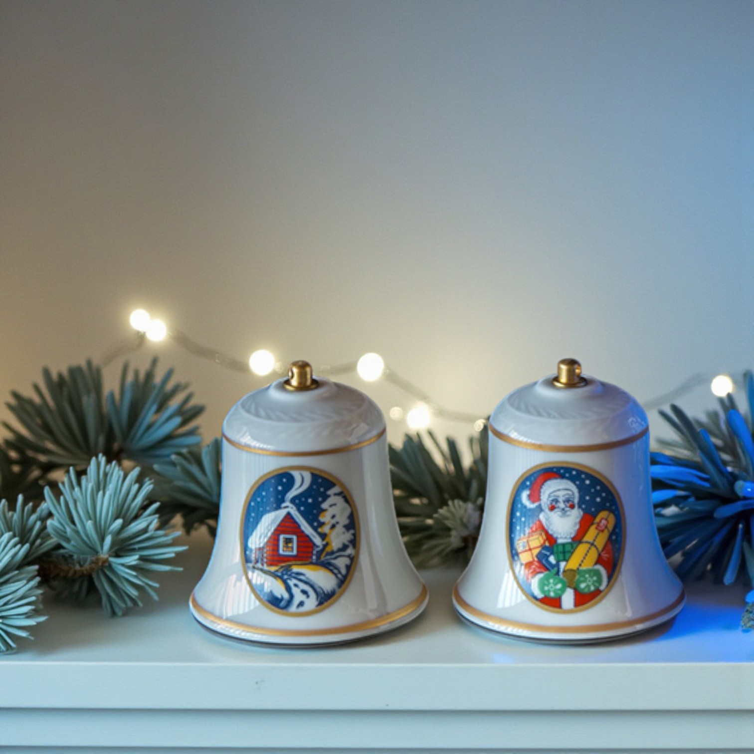 Rörstrand Christmas bells as Christmas ornaments.