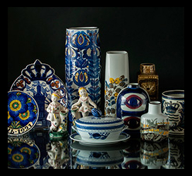 Aluminia plates, vases and figurines
