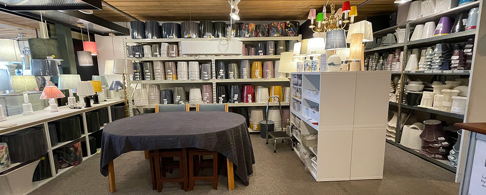 Danish Porcelain House has Denmark's largest selection of lampshades
