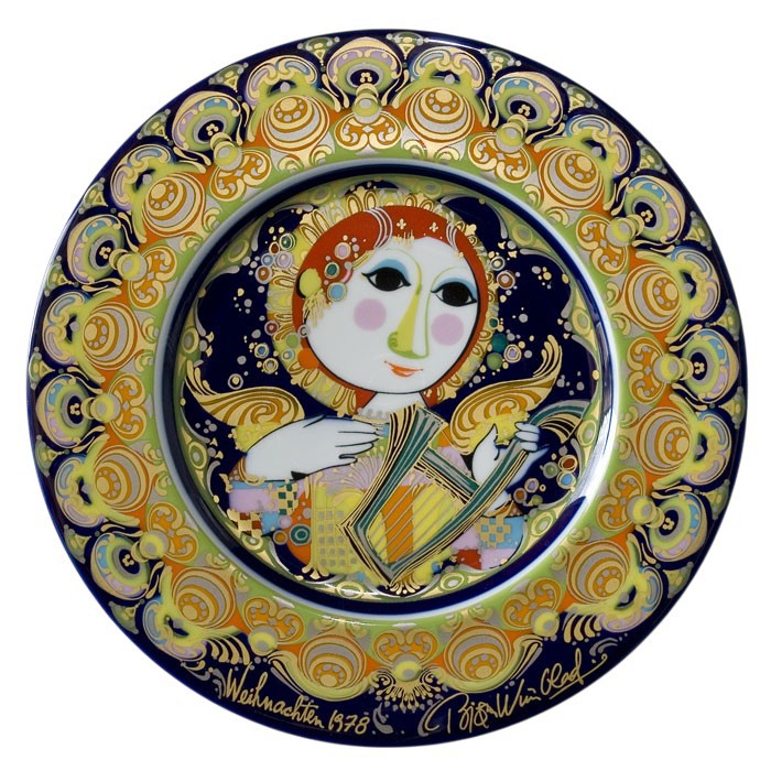 Bjoern Wiinblad porcelain Christmas plate 1978, produced by Rosenthal