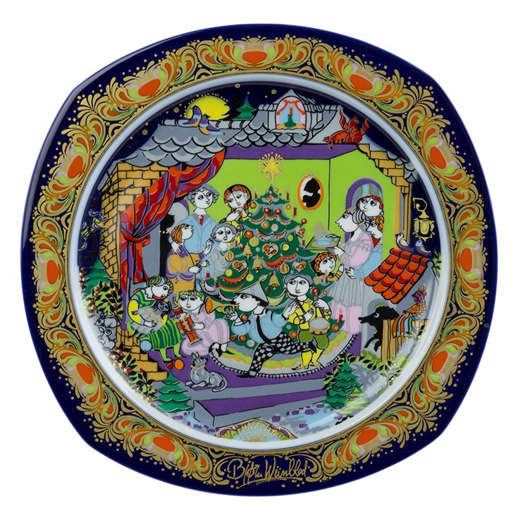 Bjoern Wiinblad porcelain Christmas plate 1986 produced by Rosenthal