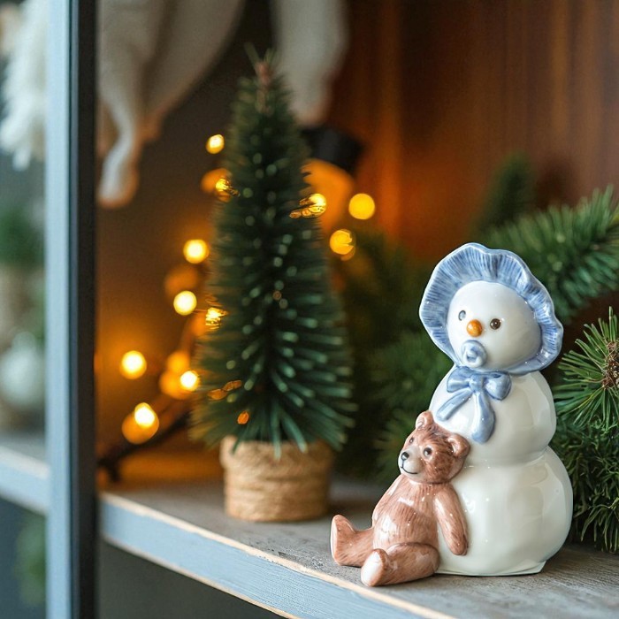 Royal Copenhagen winter figurine of a baby snowman.
