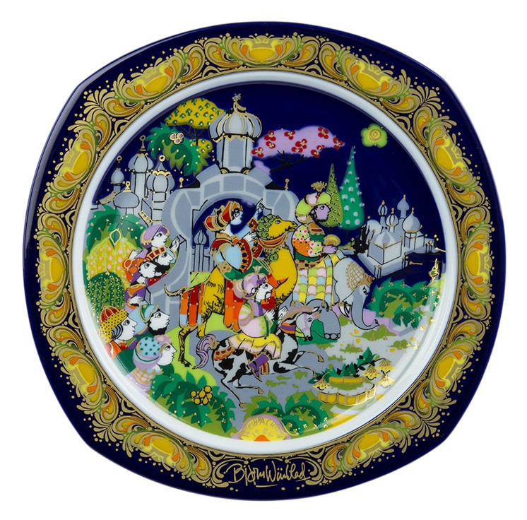 Bjoern Wiinblad porcelain Christmas plate 1985 produced by Rosenthal