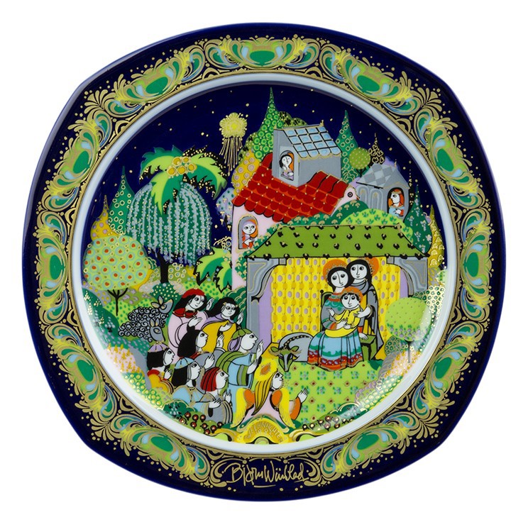 Bjoern Wiinblad porcelain Christmas plate 1983 produced by Rosenthal