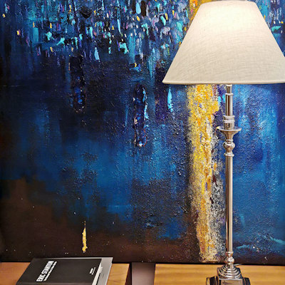 Table lamp polished nickel finish (silver) without shade