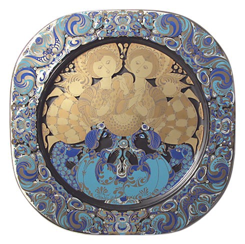 Bjoern Wiinblad crystal Christmas plate 1980, produced by Rosenthal