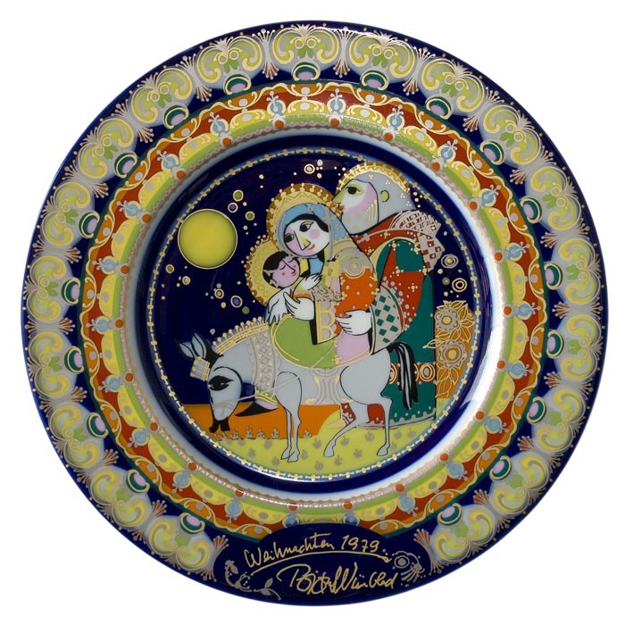 Bjoern Wiinblad porcelain Christmas plate 1979, produced by Rosenthal