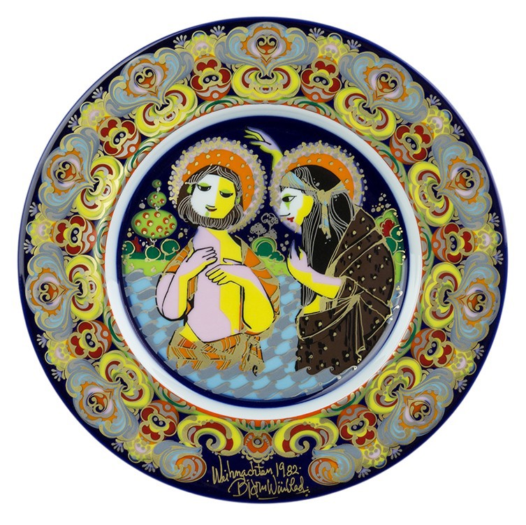Bjoern Wiinblad porcelain Christmas plate 1982, produced by Rosenthal