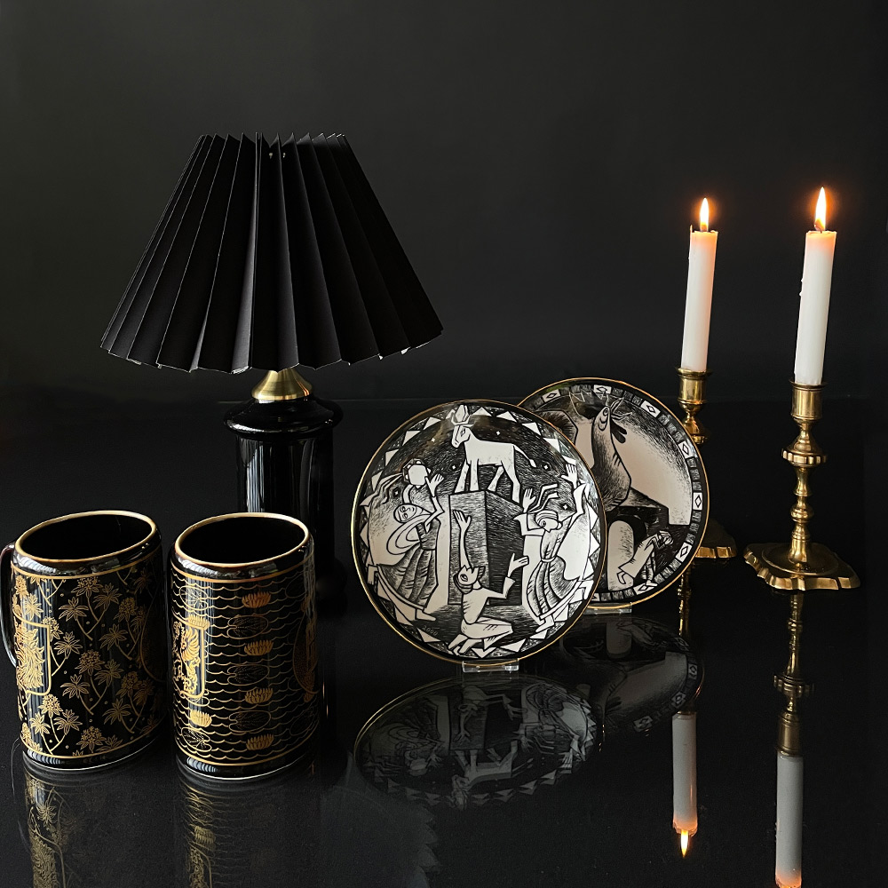 Roerstrand's "The 10 Commandments" series is beautiful in black, white and gold. Perfect for the modern decor.