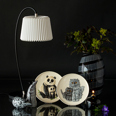 Glass art and Hummel Mother's Day plates