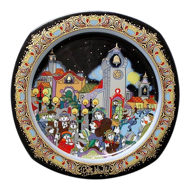 Bjoern Wiinblad porcelain Christmas plate 1988, produced by Rosenthal