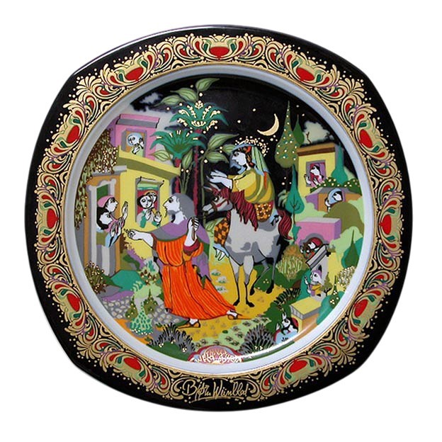 Bjoern Wiinblad porcelain Christmas plate 1989, produced by Rosenthal