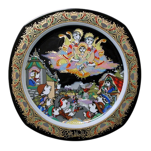 Bjoern Wiinblad porcelain Christmas plate 1993, produced by Rosenthal.