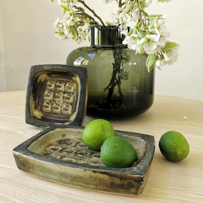 Square stoneware bowl, Royal Copenhagen