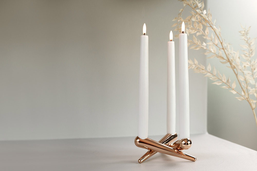 Uyuni Bonfire Candle Holder in Rose Gold