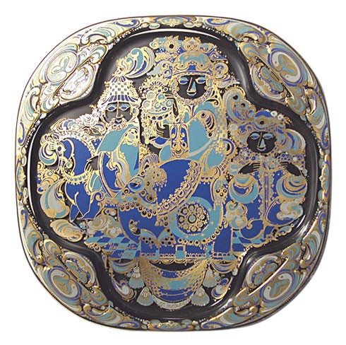 Bjoern Wiinblad glass Christmas plate,1978, produced by Rosenthal